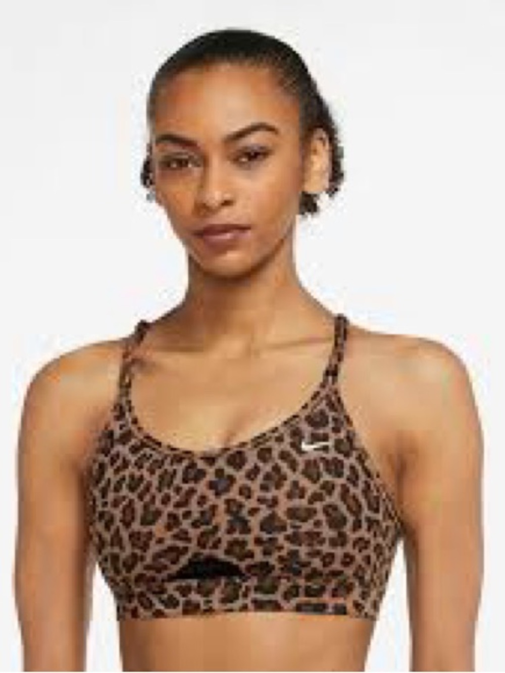 Nike Leopard Print Thin-Strap Sports Bra Small